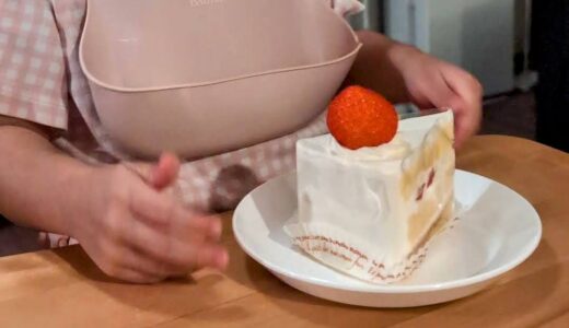 【2歳11ヶ月】初めてのケーキ「ショートケーキ」を解禁