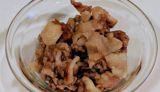レンジで簡単！豚コマ肉の照焼風