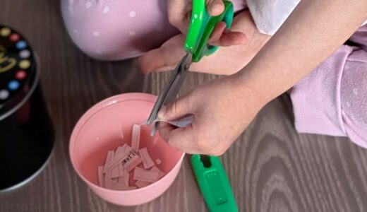 【3歳児】子供がハサミに大ハマリ。毎日チョキチョキしています
