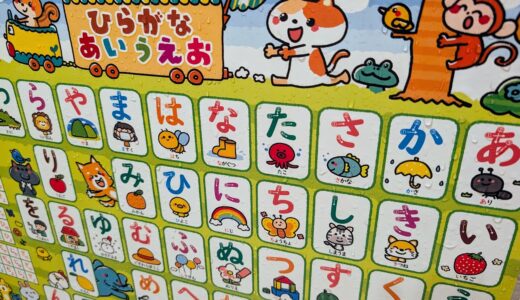 【3歳児】お風呂にあいうえおのポスターを貼り始めました